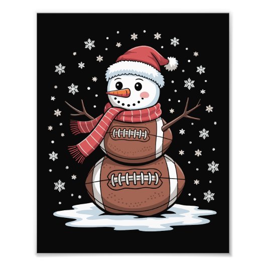 Weihnachts American Football Snowman Xmas Sport Fotodruck (Vorne)