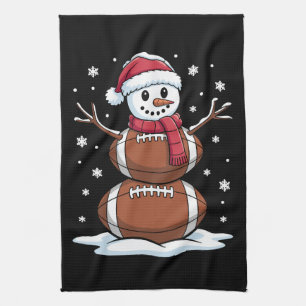 Weihnachts American Football Snowman Xmas Sport Geschirrtuch
