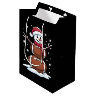 Weihnachts American Football Snowman Xmas Sport Mittlere Geschenktüte