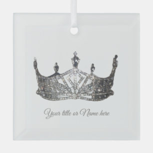 Weihnachts American Pageant Crown Ornament Aus Glas