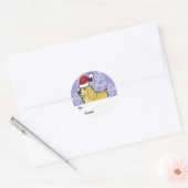 Weihnachts-Amerikaner Cocker Spaniel Geschenktaste Runder Aufkleber (Umschlag)
