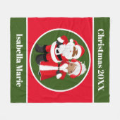 Weihnachts-Amerikanerin Santa Mrs. Claus Fleecedecke (Vorderseite (Horizontal))