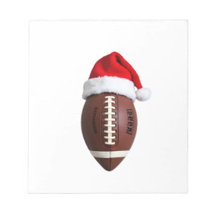 Weihnachts-Amerikanischer-Football-Ball-Santa-Mütz Notizblock