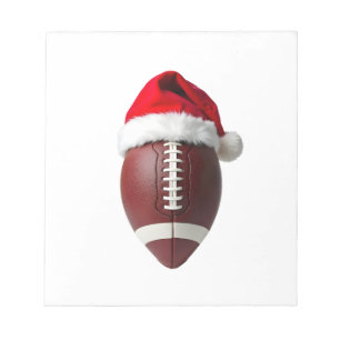 Weihnachts-Amerikanischer-Fußball-Ball-Santa-Hut Notizblock
