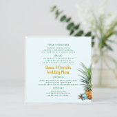 Weihnachts Ananas Empfang Square Menü Vorlage (Stehend Vorderseite)