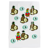 Weihnachts Ananas Geschenktaschen Mittlere Geschenktüte (Rückseite)