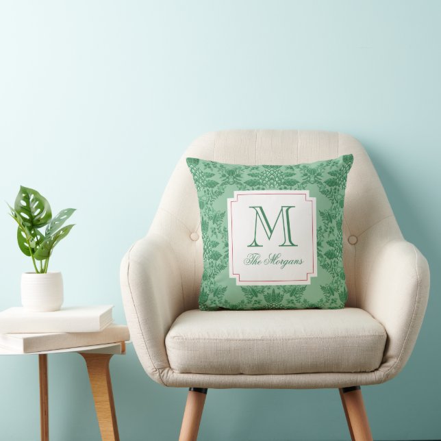 Weihnachts Ananas-Ornamente Monogramm Kissen (Stuhl )