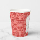 Weihnachts Ananas-Ornamente Monogramm Pappbecher (Rechts)