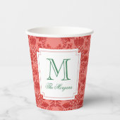 Weihnachts Ananas-Ornamente Monogramm Pappbecher (Vorderseite)