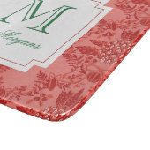 Weihnachts Ananas-Ornamente Monogramm Schneidebrett (Ecke)