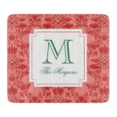 Weihnachts Ananas-Ornamente Monogramm Schneidebrett (Vorderseite)