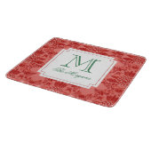 Weihnachts Ananas-Ornamente Monogramm Schneidebrett (Ecke)