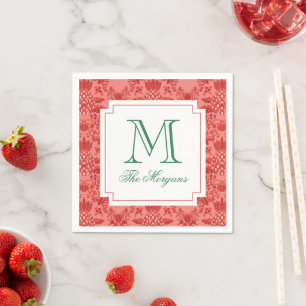 Weihnachts Ananas-Ornamente Monogramm Serviette