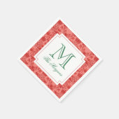 Weihnachts Ananas-Ornamente Monogramm Serviette (Ecke)