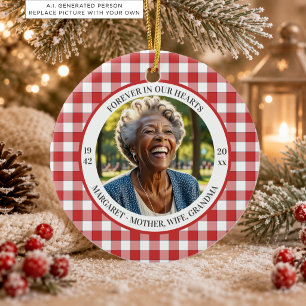 Weihnachts-Andenkenfoto 'Für immer in unseren Herz Keramik Ornament