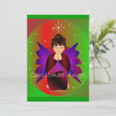 Weihnachts Angel Baby Girl Prachen Einladung (Stehend Vorderseite)