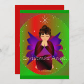 Weihnachts Angel Baby Girl Prachen Einladung (Vorne/Hinten)