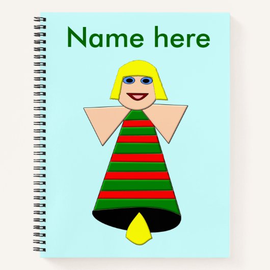 Weihnachts-Angel-Bell-Spiral-Notebook Notizbuch (Vorderseite)