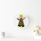Weihnachts-Angel-Bell-Wall-Uhr Runde Wanduhr (Zuhause)