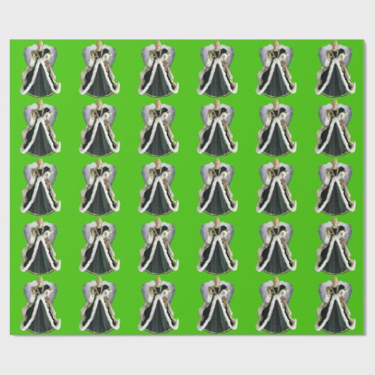 Weihnachts-Angel-Grünbuch Geschenkpapier (Flach)