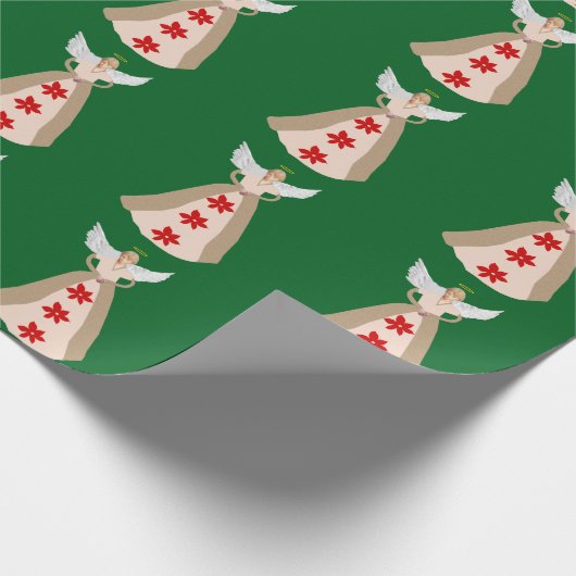 Weihnachts-Angel-Grünbuch Geschenkpapier (Ecke)