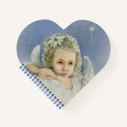Weihnachts-Angel Heart Spiral Notebook Notizblock (Vorderseite)
