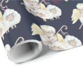 Weihnachts-Angel-Hirte mit Lambs-Muster Geschenkpapier (Rolleneckpunkt)