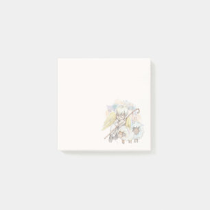 Weihnachts-Angel-Hirte mit Lämmern Post-it Klebezettel