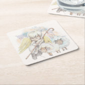 Weihnachts-Angel-Hirte mit Lämmern Rechteckiger Pappuntersetzer (angewinkelt)