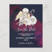 Weihnachts-Angel-Hirte mit Lämmern Save the Date Postkarte (Vorderseite)