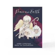 Weihnachts-Angel-Hirte mit Lämmern Urlaub