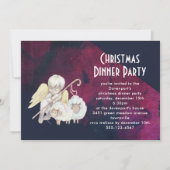 Weihnachts-Angel-Hirte mit Lämmern Weihnachten Einladung (Vorderseite)
