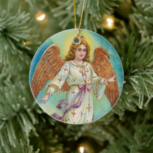 Weihnachts Angel Imitate Gold Keramik Ornament