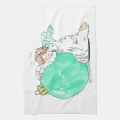 Weihnachts-Angel-individuelle Name Handtuch (Vertikal)