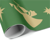 Weihnachts Angel Nativity Star Green Gold Geschenkpapier (Rolleneckpunkt)