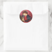 Weihnachts-Angel-Stickers - Burne-Jones - Rot Runder Aufkleber (Tasche)