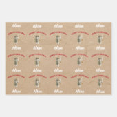 Weihnachts Angel & Tree Individuelle Name Kraft Geschenkpapier Set (Vorderseite 2)