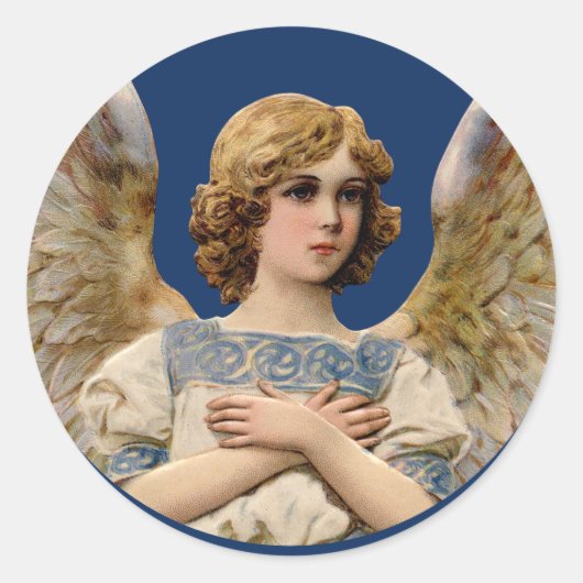 Weihnachts-Angel-Urlaubskarte Umschlag Aufkleber V (Vorderseite)