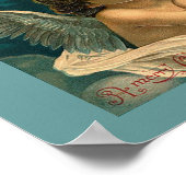 Weihnachts-Angler Vintag Art Poster (Ecke)