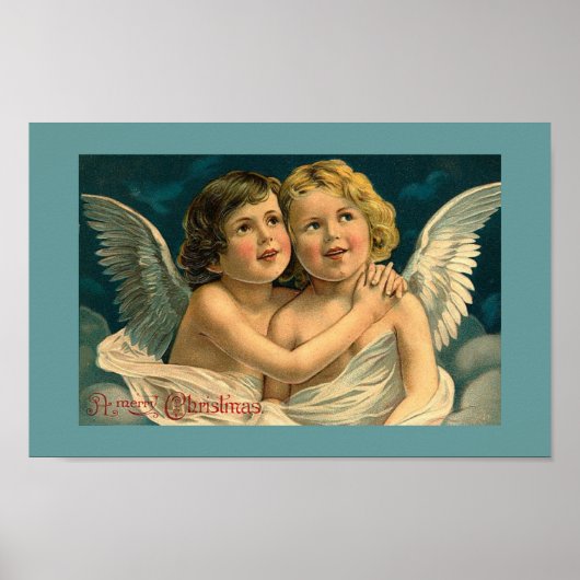 Weihnachts-Angler Vintag Art Poster (Vorne)