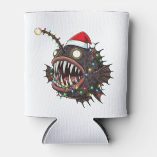 Weihnachts-Anglerfisch Lophius Santa Hut Feiertag  Dosenkühler