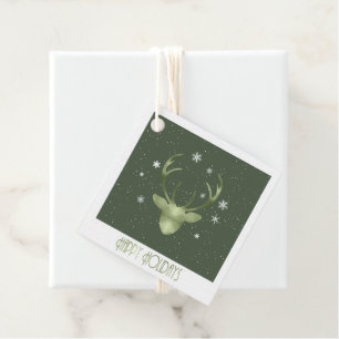 Weihnachts-Anhänger Hirschgeweih Grün ID861 Geschenkanhänger
