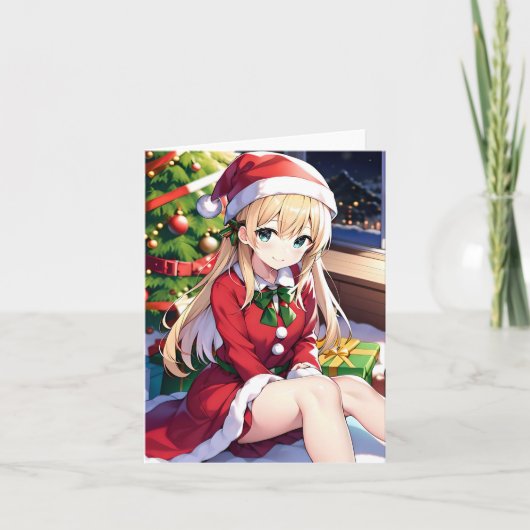 Weihnachts-Anime P - AI Karte (Vorderseite)