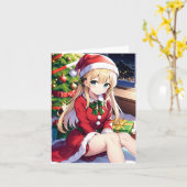 Weihnachts-Anime P - AI Karte (Gelbe Blume)