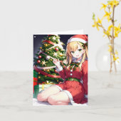 Weihnachts-Anime-Q - AI Karte (Gelbe Blume)