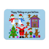 Weihnachts-Ansammlung #2 Magnet (Horizontal)