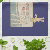 Weihnachts-Antique-KinderIllustration 1920 Geschirrtuch (Gefaltet)