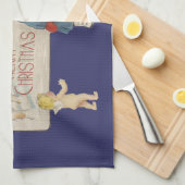 Weihnachts-Antique-KinderIllustration 1920 Geschirrtuch (Viertel Falte)