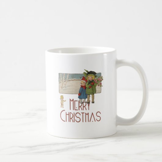 Weihnachts-Antique-KinderIllustration 1920 Kaffeetasse (Rechts)