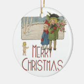 Weihnachts-Antique-KinderIllustration 1920 Keramikornament (Links)